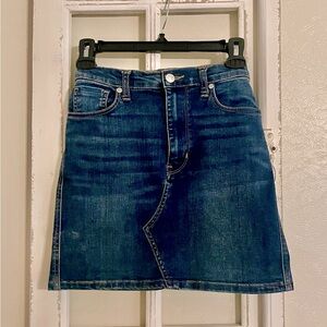 We The Free / Free People Blue Asymmetrical A-Line Mini Skirt